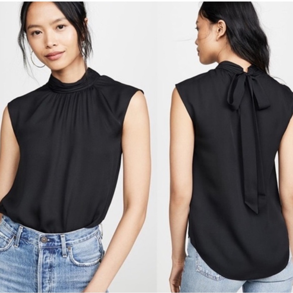 Veronica Beard Tristen Mock neck Silk Top Size 4